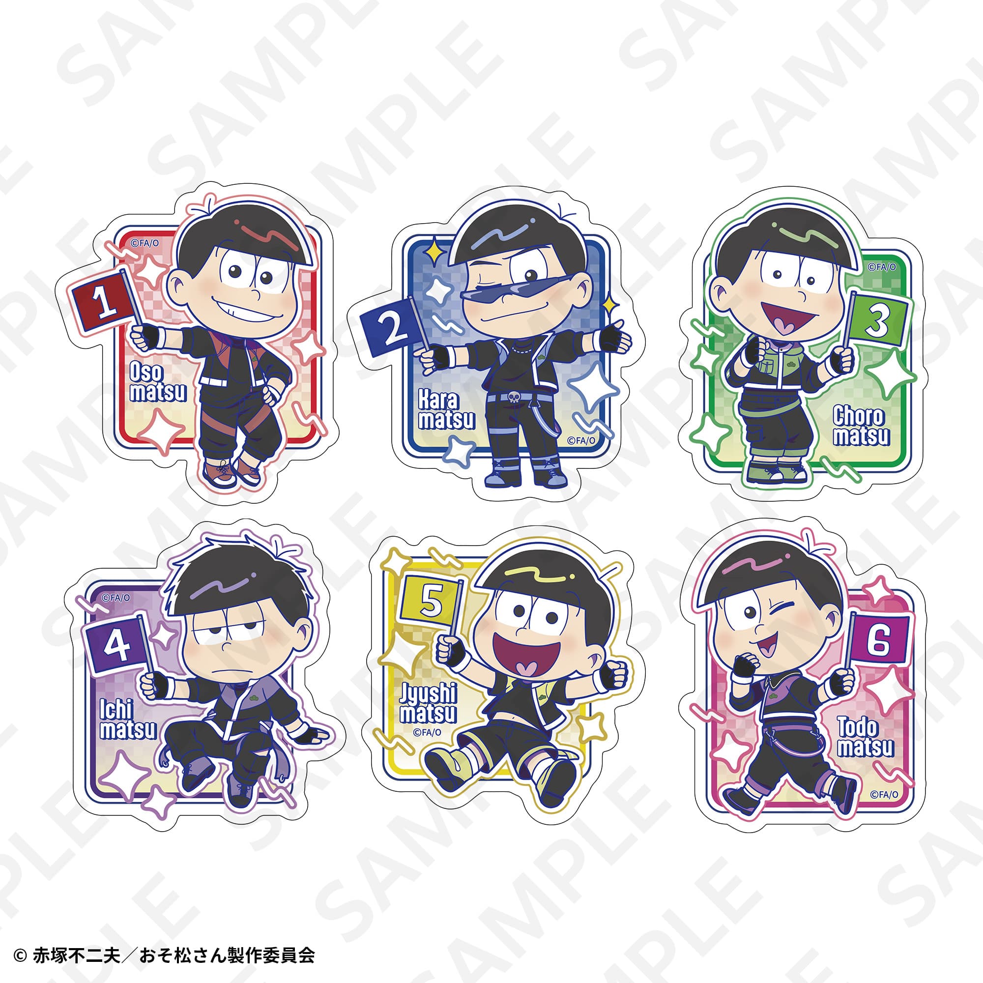ステッカーミニキャラ６種１セット