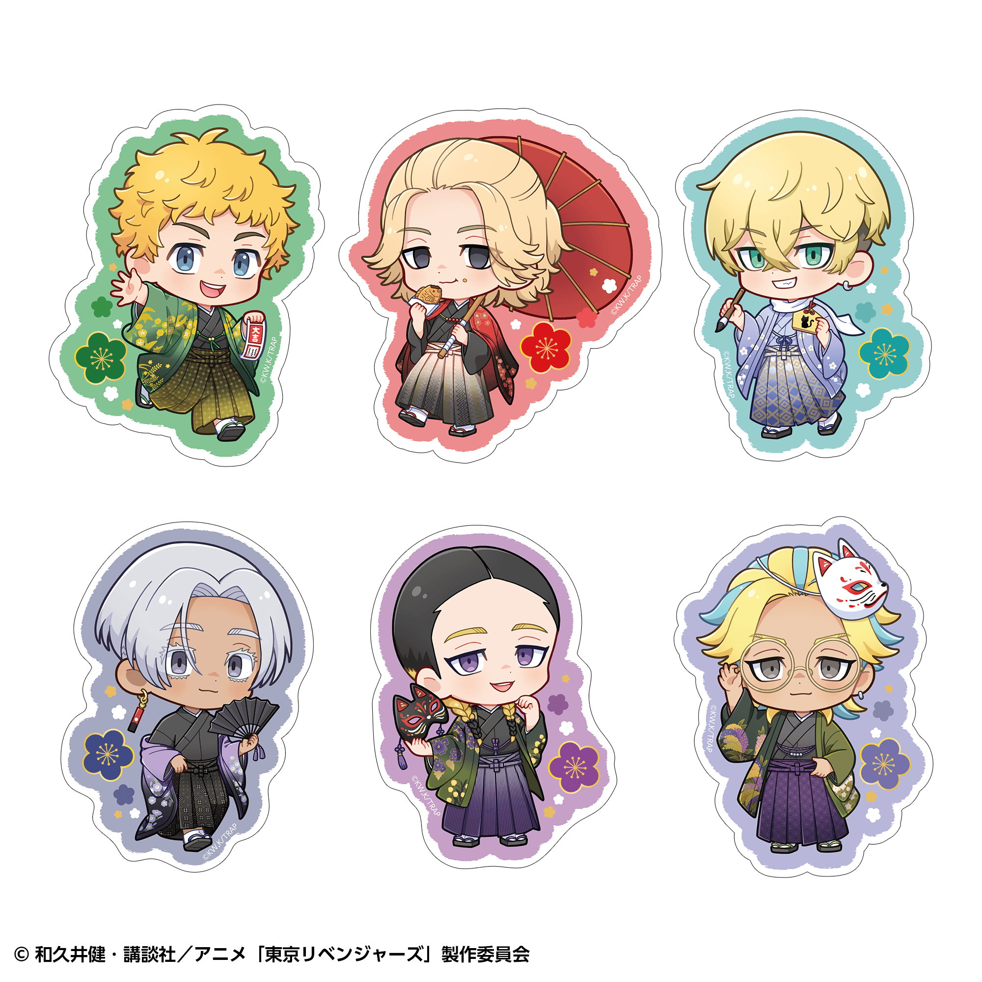 【事後通販】東京リベンジャーズ ダイステッカーセット(6枚入) 和装ver.